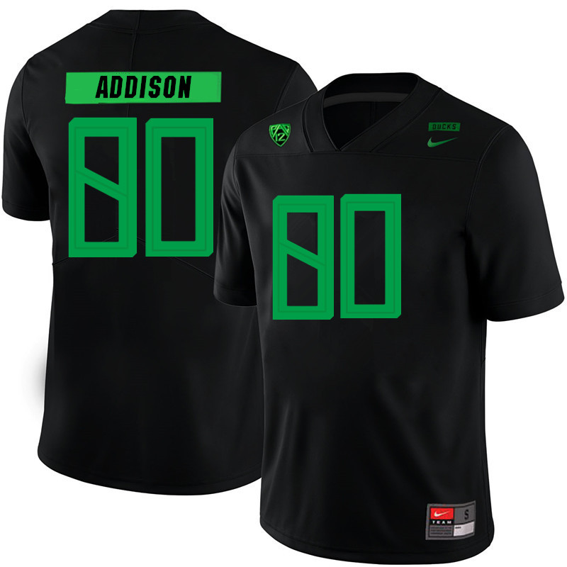 2019 Men #80 Bryan Addison Oregon Ducks College Football Jerseys Sale-Black